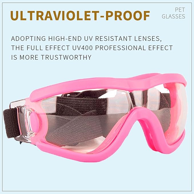 Medium Dog Sunglasses with Adjustable Strap UV Protection, Winproof Puppy Sunglasses, Suitable for Dogs Eyes Protection,Soft Dog Goggles