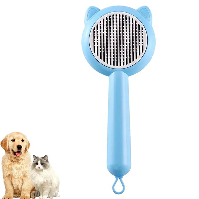 Cat Brush for Shedding,Pet Grooming Tool for Dogs,Cat Hair Brush with Self Cleaning Button for Deshedding, Easy to Removes Loose Fur