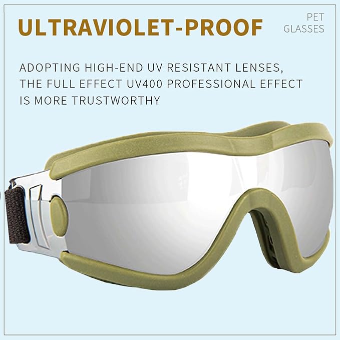Medium Dog Sunglasses with Adjustable Strap UV Protection, Winproof Puppy Sunglasses, Suitable for Dogs Eyes Protection,Soft Dog Goggles