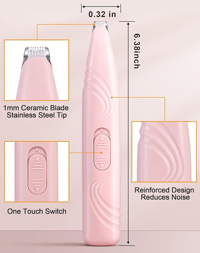 LEYOUFU Dog Paw Trimmer for Grooming, Cordless Electric Small Pet Grooming Clippers Hair Trimmer for Dogs Cats, Low Noise for Trimming Pet&