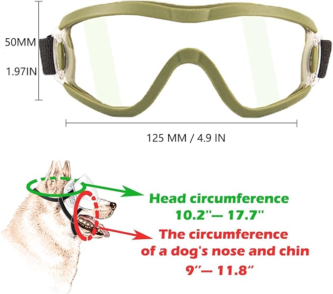 Medium Dog Sunglasses with Adjustable Strap UV Protection, Winproof Puppy Sunglasses, Suitable for Dogs Eyes Protection,Soft Dog Goggles
