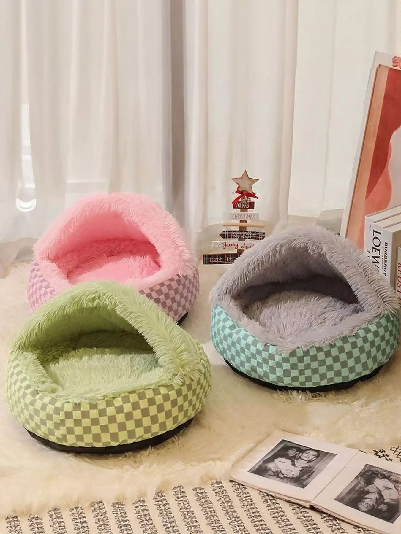 Cozy Cave Pet Nest with Plush Interior