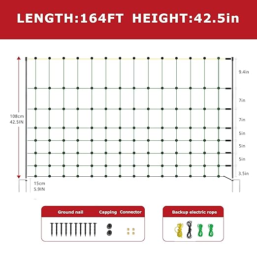 Electric Fence Netting, 164&