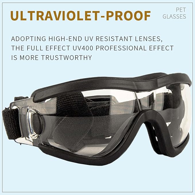 Medium Dog Sunglasses with Adjustable Strap UV Protection, Winproof Puppy Sunglasses, Suitable for Dogs Eyes Protection,Soft Dog Goggles