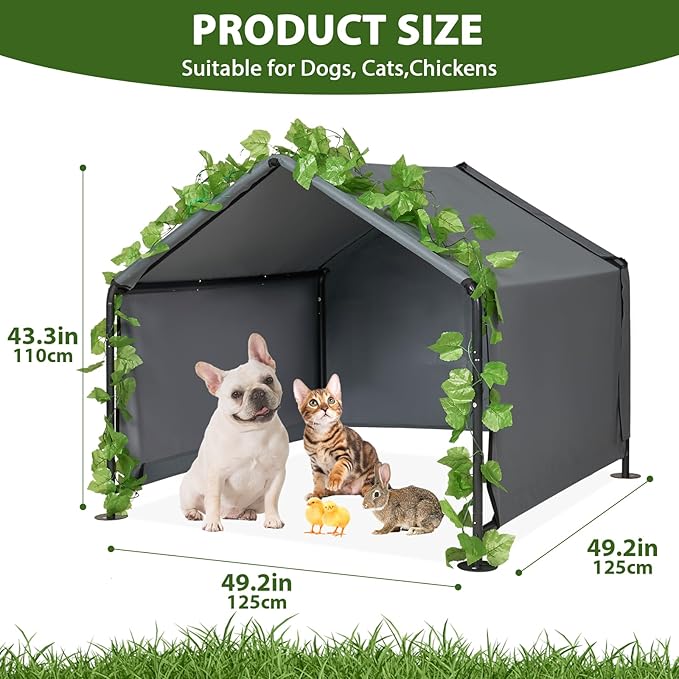 Large Dog Shade for Outside - LitaiL Outdoor Dog Kennel for Small Dogs, 4.1&
