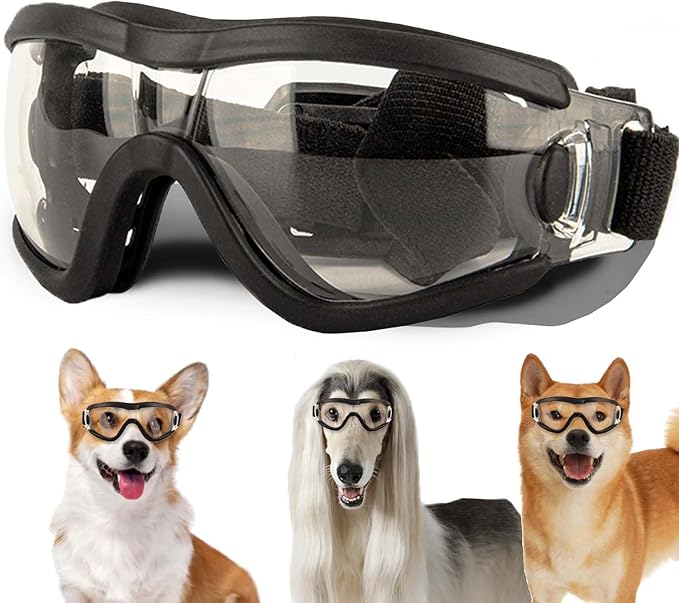 Medium Dog Sunglasses with Adjustable Strap UV Protection, Winproof Puppy Sunglasses, Suitable for Dogs Eyes Protection,Soft Dog Goggles