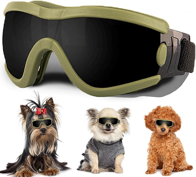 Small Dog Sunglasses with Adjustable Strap UV Protection, Winproof Puppy Sunglasses, Suitable for Dogs Eyes Protection,Soft Dog Goggles