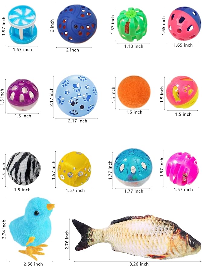 19-Piece Cat Toy Variety Pack for Kittens and Indoor Cats (1.5&