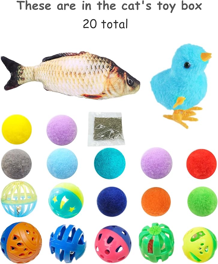19-Piece Cat Toy Variety Pack for Kittens and Indoor Cats (1.5&