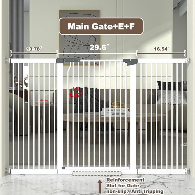 41" Extra Tall Cat Gate for Doorway, 60.3-62.9&