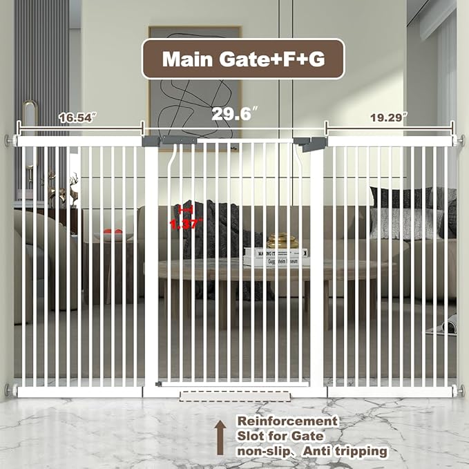 41" Extra Tall and Wide Baby Gate, 65.8-68.5&