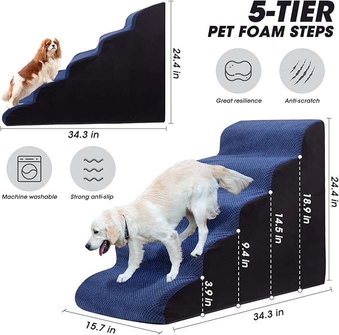 Dog Stairs&Steps for High Beds Up to 28&
