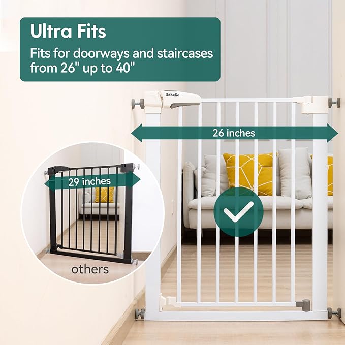 Babelio Baby Gate for Doorways and Stairs, 26&