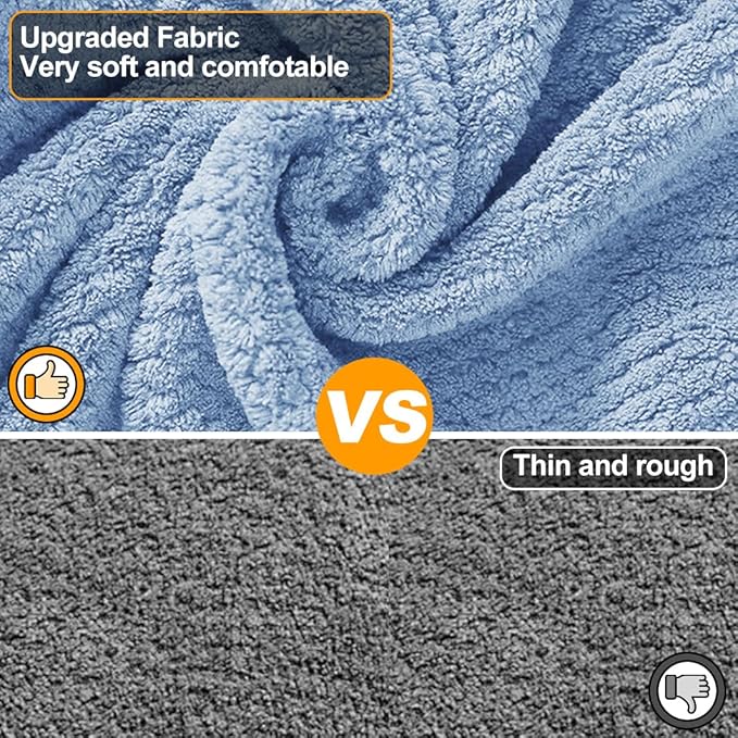 Medium to Large Size Dog Bathrobe, Quick Drying Super Absorbent Used for After Bathing, Warm Dog Towels, Adjustable Hoodies and Belts for Pet Dogs Bath Clothes Products (Blue Jacquard, 3XL)