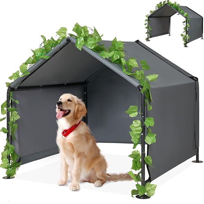 Large Dog Shade for Outside - LitaiL Outdoor Dog Kennel for Small Dogs, 4.1&