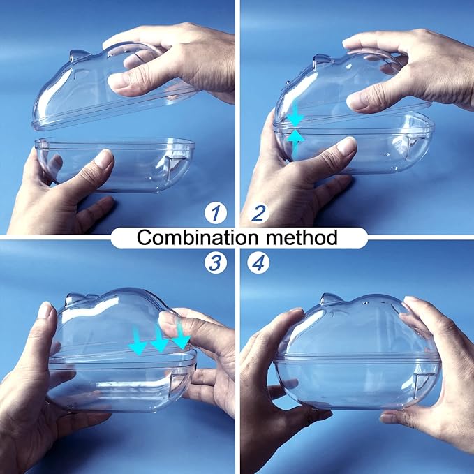 Hamster Bathtub,Hamster Bathroom,Small Animal Habitat Décor,Sand Bath Container Transparent Beds,Hamster Bed,Ice Bathtub,Sleep Pad Nest,Sand Bath Box for Cage Accessories(M)