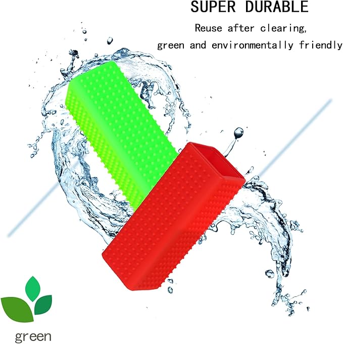 2pcs Pet Dog Cat Hair Remover, Pet Hair Removal Tool, Hollow Cleaner Brush for car,Interior, Furniture, Sofa (red and green)