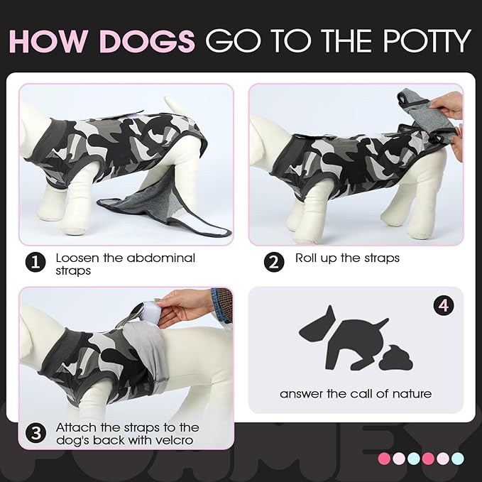 FUAMEY Dog Recovery Suit Male,Dogs Surgery Neuter Suits Puppy Spay Shirts for Female Protect Dog&