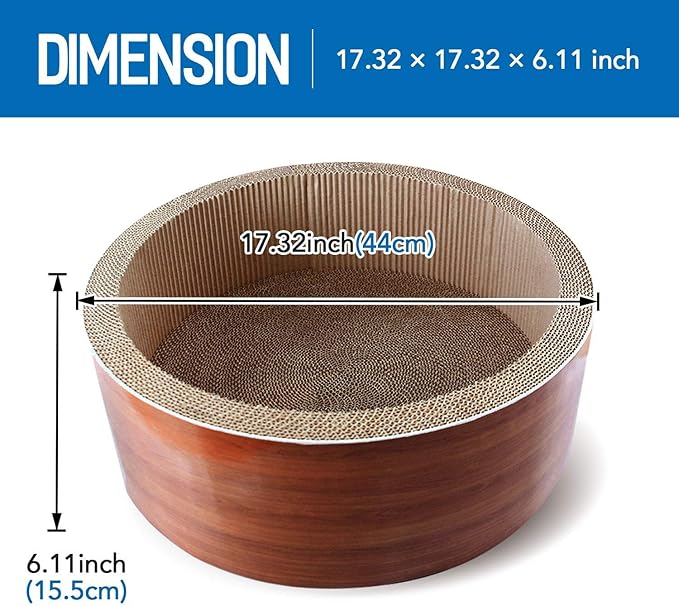 Cat Scratcher Post & Board, Round Cat Scratching Lounge Bed, Durable Pad Prevents Furniture Damage, 17.32&