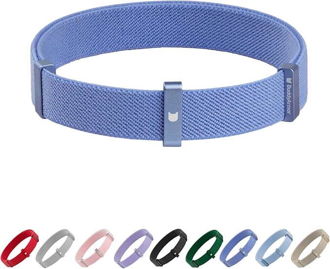 Safety Cat Collar - U.S. IDA Gold Awarding Design, Stretch Non Breakaway Elastic Quick Release, Light Weight Adjustable for Kitten, Neck Fit 7.8&