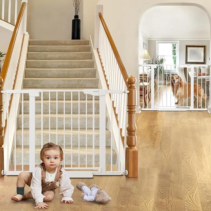 Cumbor 2 Pack 29.7-46" Baby Gate for Stairs, Mom&