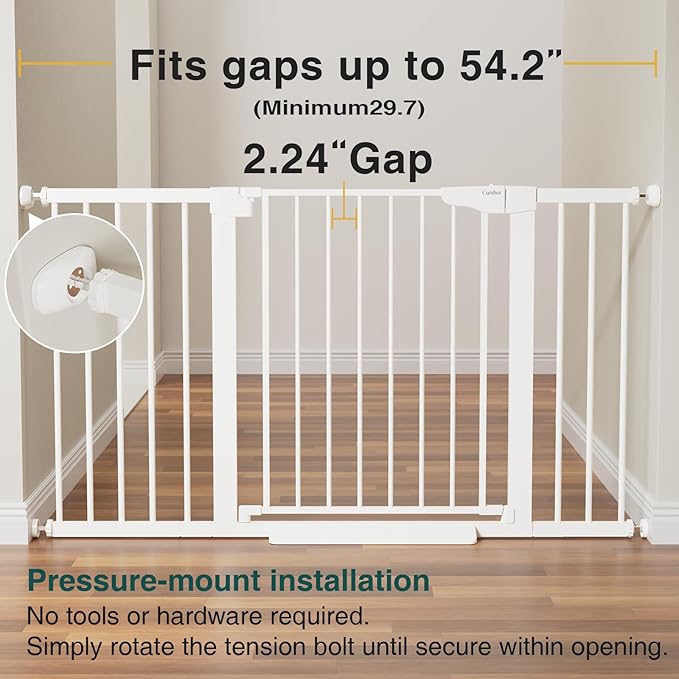 Cumbor 2 Pack 29.7-54.2" Baby Gate for Stairs, Mom&