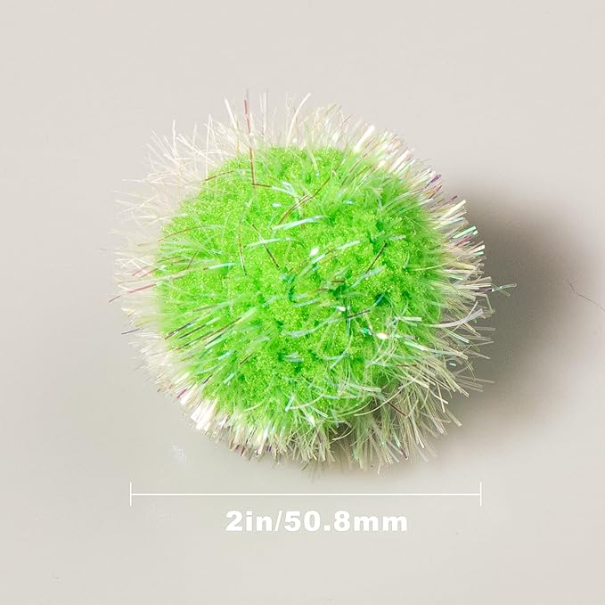 VAPKER 30 Pcs Cat Ball Toys Sparkle Balls Extra Large 2 Inch Cat&