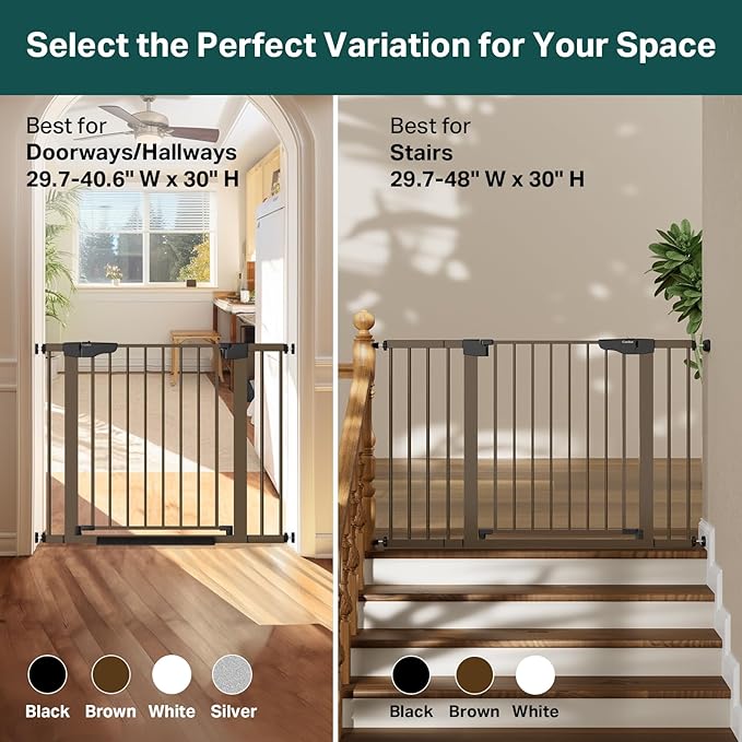 Cumbor 29.7-40.6" Baby Gate for Stairs, Mom&