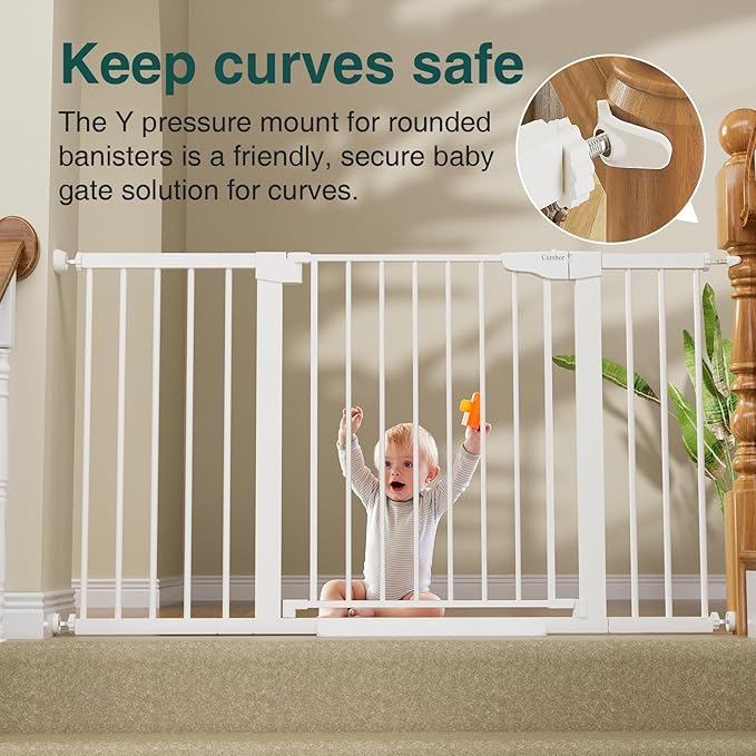 Cumbor 29.7-54.2" Wide Baby Gate for Stairs, Mom&