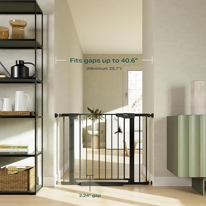 Cumbor 2 Pack 29.7-40.6" Baby Gate for Stairs, Mom&