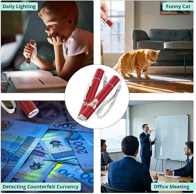 TBTeek Cat Toys for Indoor Cats, 2 Pieces, Rechargeable, 7 Adjustable Patterns, Interactive Kitten Pet Dog Chase Toy for Cats Fun Playing Exercise(Red)