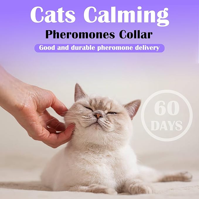 4 Pack Calming Collar for Cats - Long-Lasting Anxiety and Stress Relief, Relaxing Cat Collar,Adjustable Pheromones Collar for Cats,Natural Soothing 60 Days of Continuous Calming Move