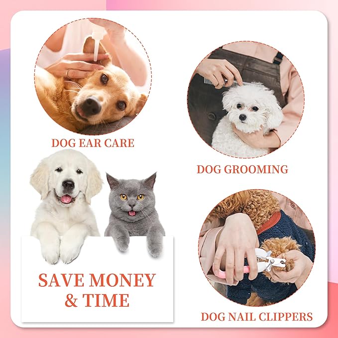 PatiencET Dog Grooming Hammock, Pet Grooming Hammock for Cats & Dogs with Security Strap, Dog Sling for Nail Trimming with Nail Clippers/Trimmer, Nail File, Pet Comb(S)