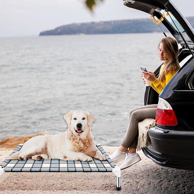 Elevated Outdoor Raised Dog Bed Outdoor Dogs Bed Lifted Pet Bed Dog Cot for Medium Pet Taste Life, Start with A Pet Bed 34&