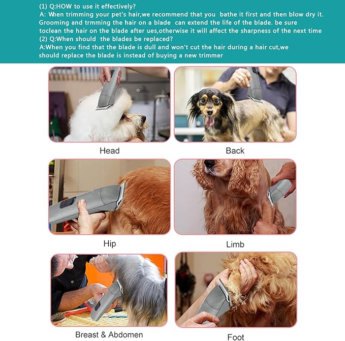 5PCS 10 Blades Dog Grooming Replacement Blades Compatible with Andis Pet Clipper/Oster A5/Wahl KM Series Dog Clipper,Ceramic Blade & Stainless Steel Blade, Size :