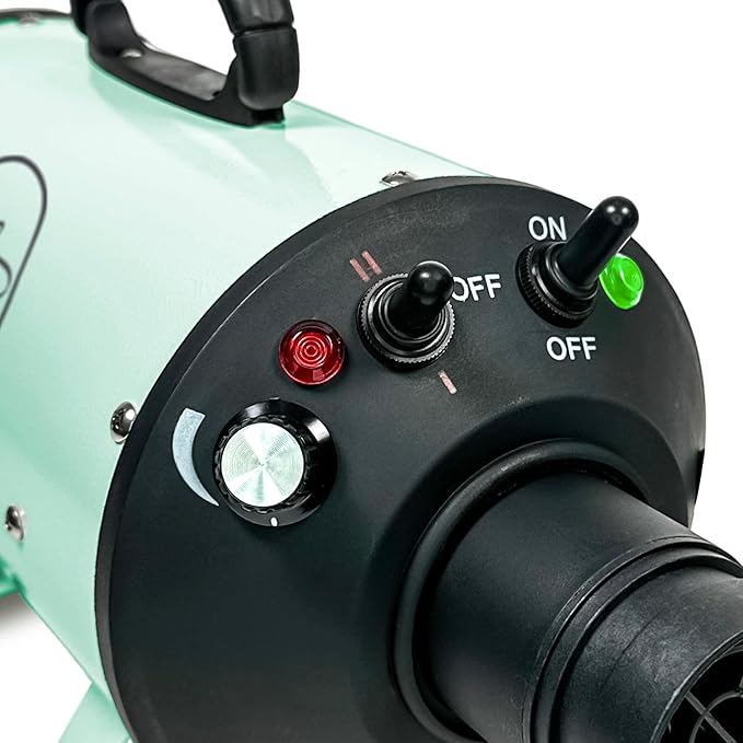 Flying Pig High Velocity Dog Pet Grooming Dryer w/Heater (Flying One, Mint w/Grey Logo)