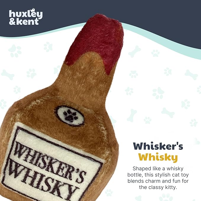 Huxley & Kent Plush Cat Toy - Interactive Catnip Toy for Cats & Kittens - Soft Kitty Toy with Crinkle & Catnip - Fun Indoor Play Toy - Whisker&