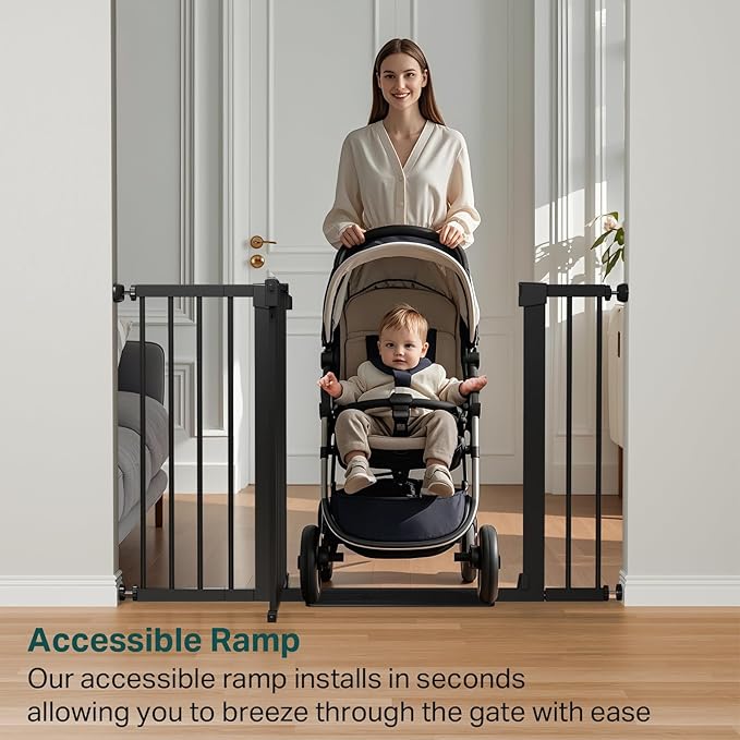 Cumbor 2 Pack 29.7"-48" Baby Gate for Stairs, Mom&