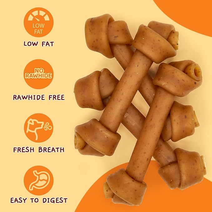 Jungle Calling Rawhide Free Dog Treats, Peanut Butter Bones, 6.5&