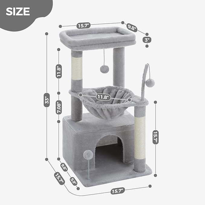 PEQULTI 4-in-1 Cat Tree, 33&