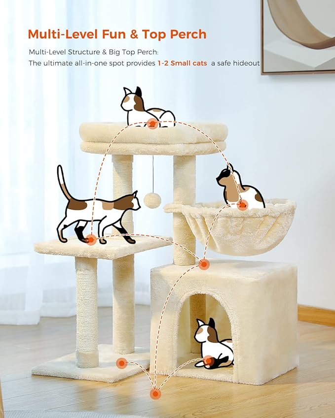 PEQULTI Small Cat Tree, [28.5&