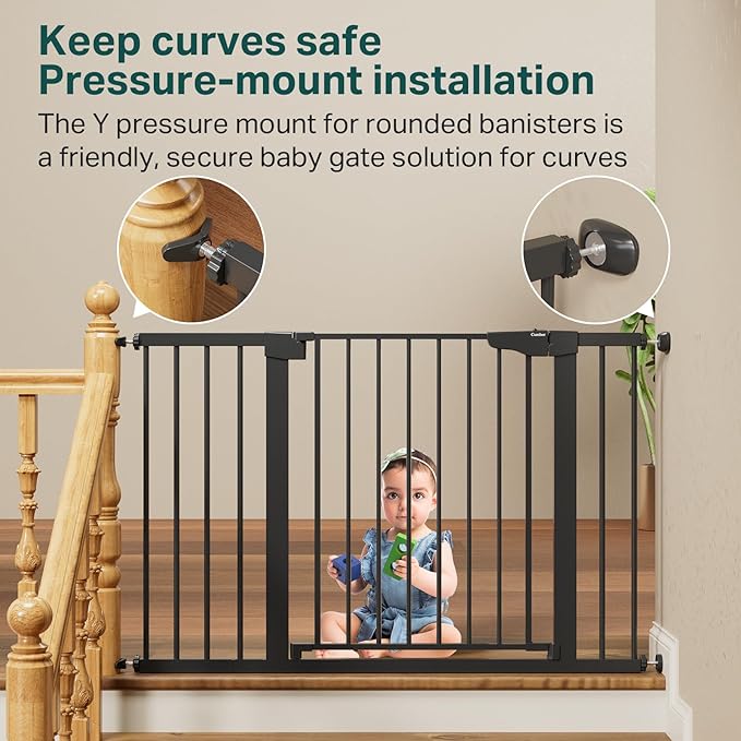 Cumbor 2 Pack 29.7"-48" Baby Gate for Stairs, Mom&