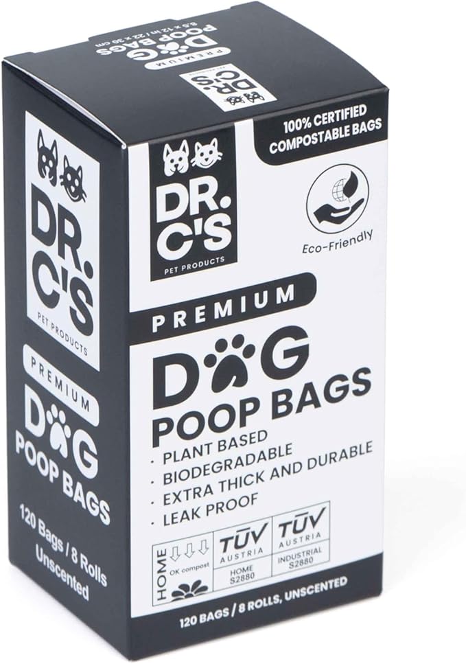 100% Certified Compostable Dog Poop Bags - Dr. C&