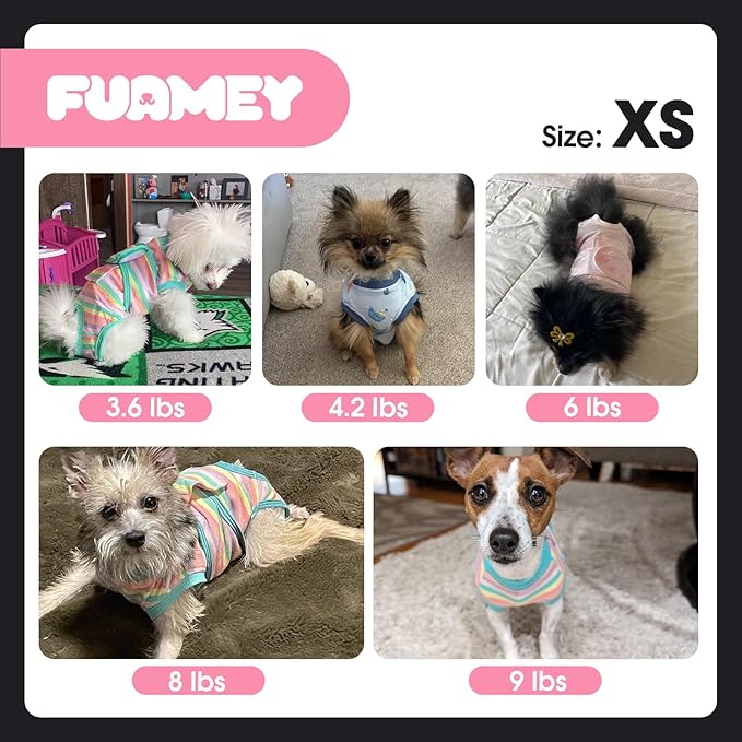 FUAMEY Dog Recovery Suit Male,Dogs Surgery Neuter Suits Puppy Spay Shirts for Female Protect Dog&