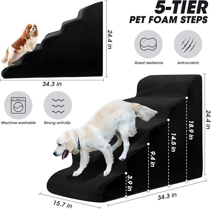 Dog Stairs&Steps for High Beds Up to 28&