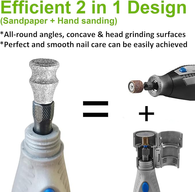 Diamond Dremel Dog Nail Grinder Attachment, Diamond Rotory Bit for Dogs&Pets Nail Care, 1/8&