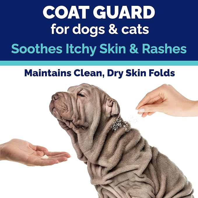 Coat Guard Dry Shampoo for Dogs and Cats - Extra Large 2 lbs Jar, Dog Dry Shampoo Powder, Waterless Dog Shampoo, Anti Itch Relief, Cedar Scented, Anti Dandruff, Hot Spots, Nature&