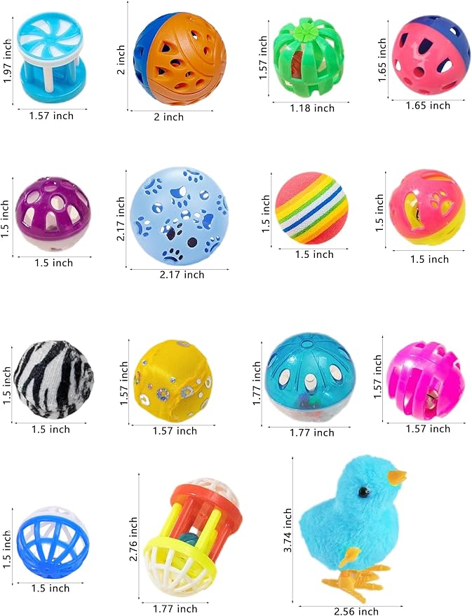 15-Pack Cat Toy Variety for Indoor Cats, Jumping for Joy (1.5&