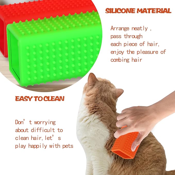 2pcs Pet Dog Cat Hair Remover, Pet Hair Removal Tool, Hollow Cleaner Brush for car,Interior, Furniture, Sofa (red and green)