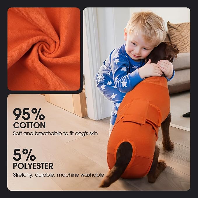 FUAMEY Dog Recovery Suit Male,Dogs Surgery Neuter Suits Puppy Spay Shirts for Female Protect Dog&